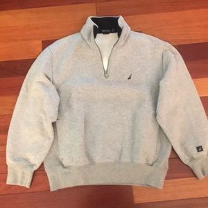 Men’s M Nautica 3/4 Zip Gray Sweatshirt